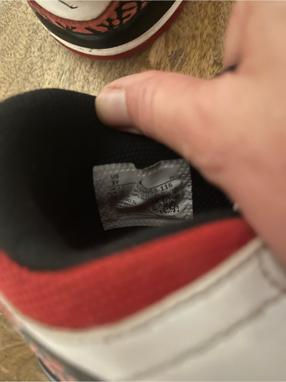 Nike Jordan Kids Red, White and Black Low-Top Sneakers - Picture 5 of 5